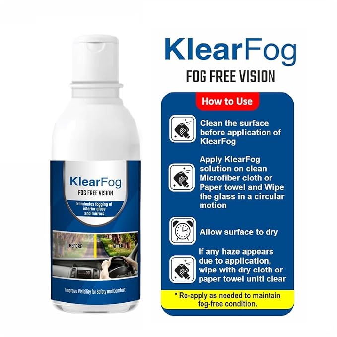 New KlearFog Anti-Fog Solution for Car windshield || ANTI FOG DEMISTER || Windshield - Defogger