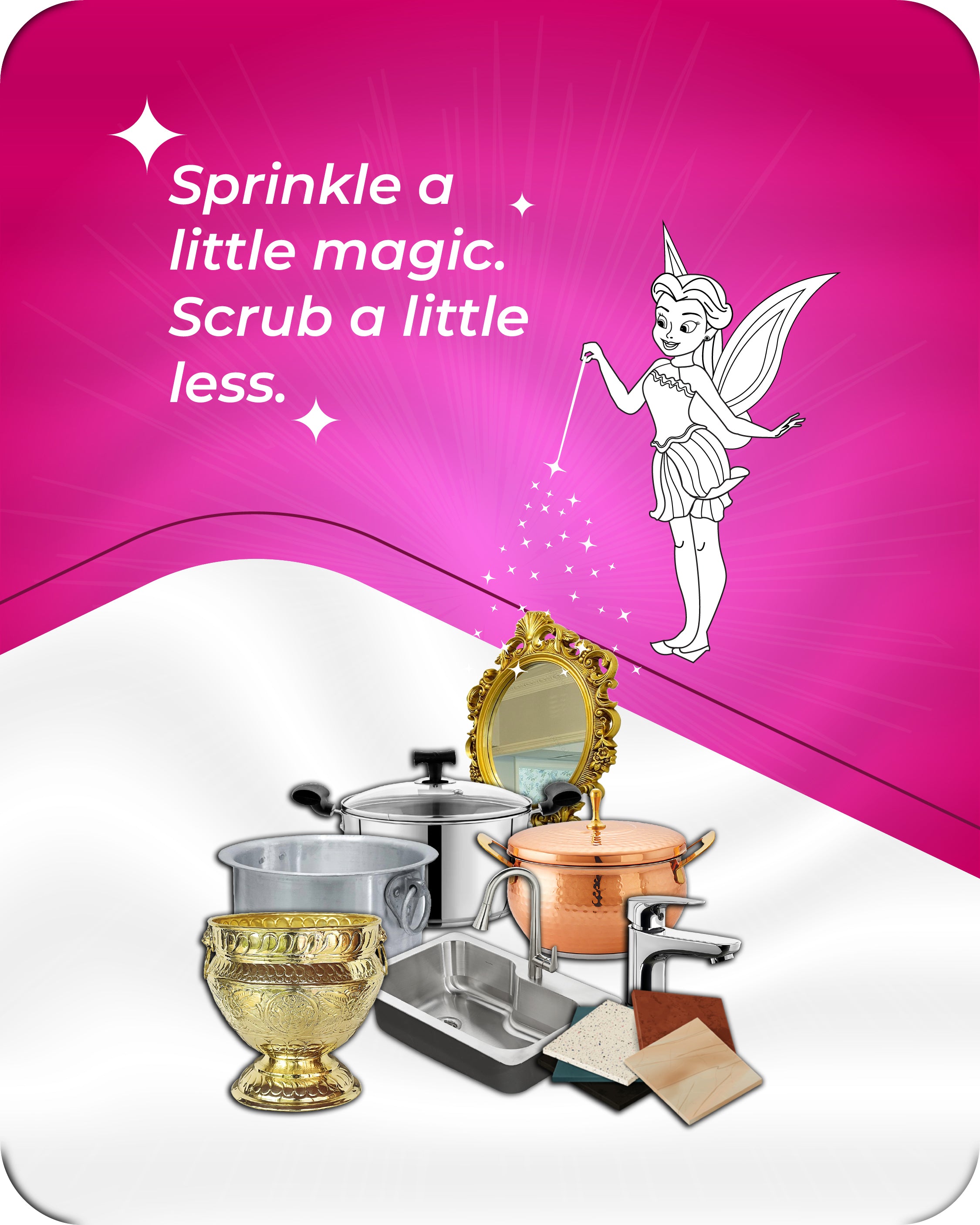 Klear Shine Magic Cleaner All purpose cleaner for Kitchen ware, Copper, Stainless Steel, Brass Shine Powder for Puja Utensils(Pack of 2)