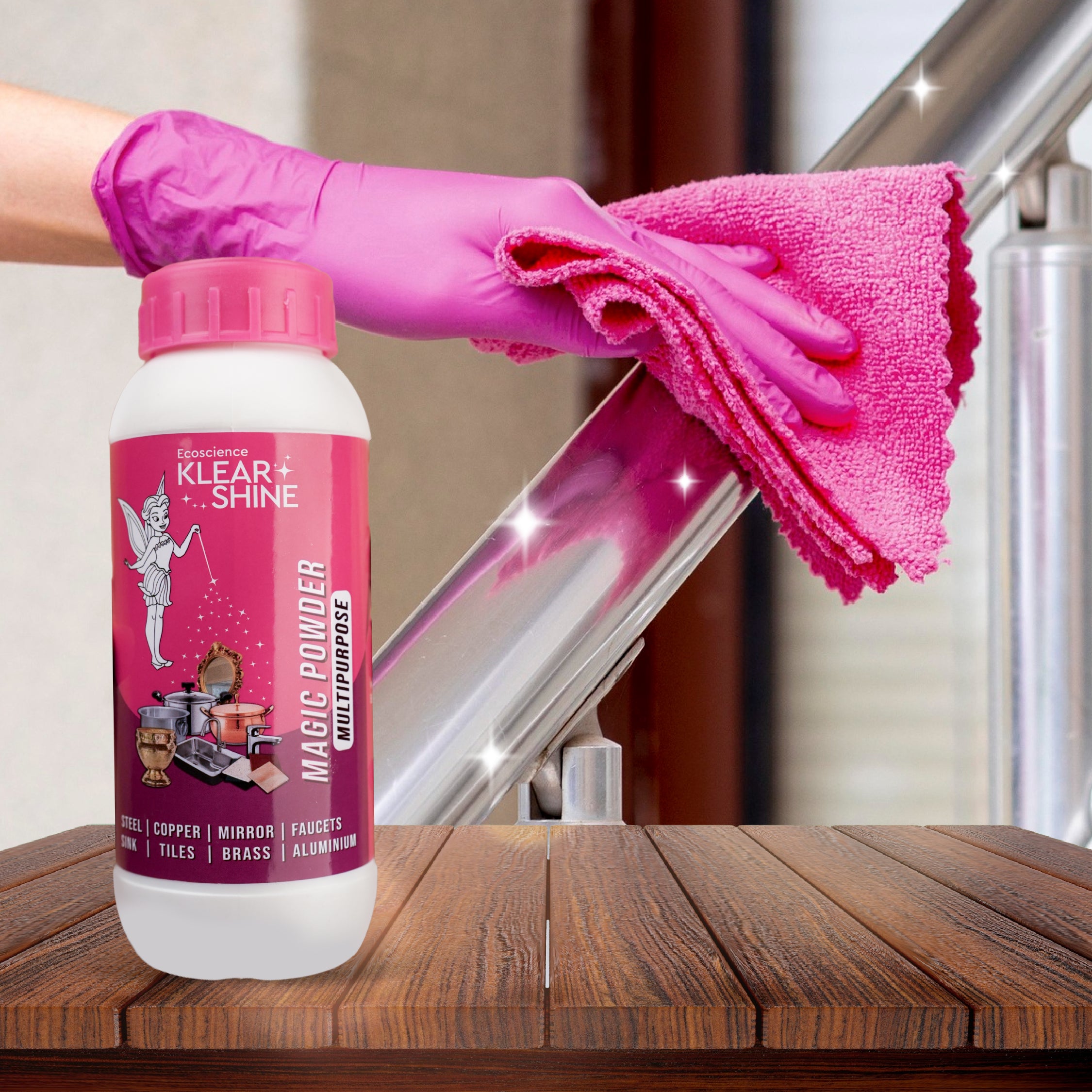 Klear Shine Magic Cleaner All purpose cleaner for Kitchen ware, Copper, Stainless Steel, Brass Shine Powder for Puja Utensils(Pack of 2)