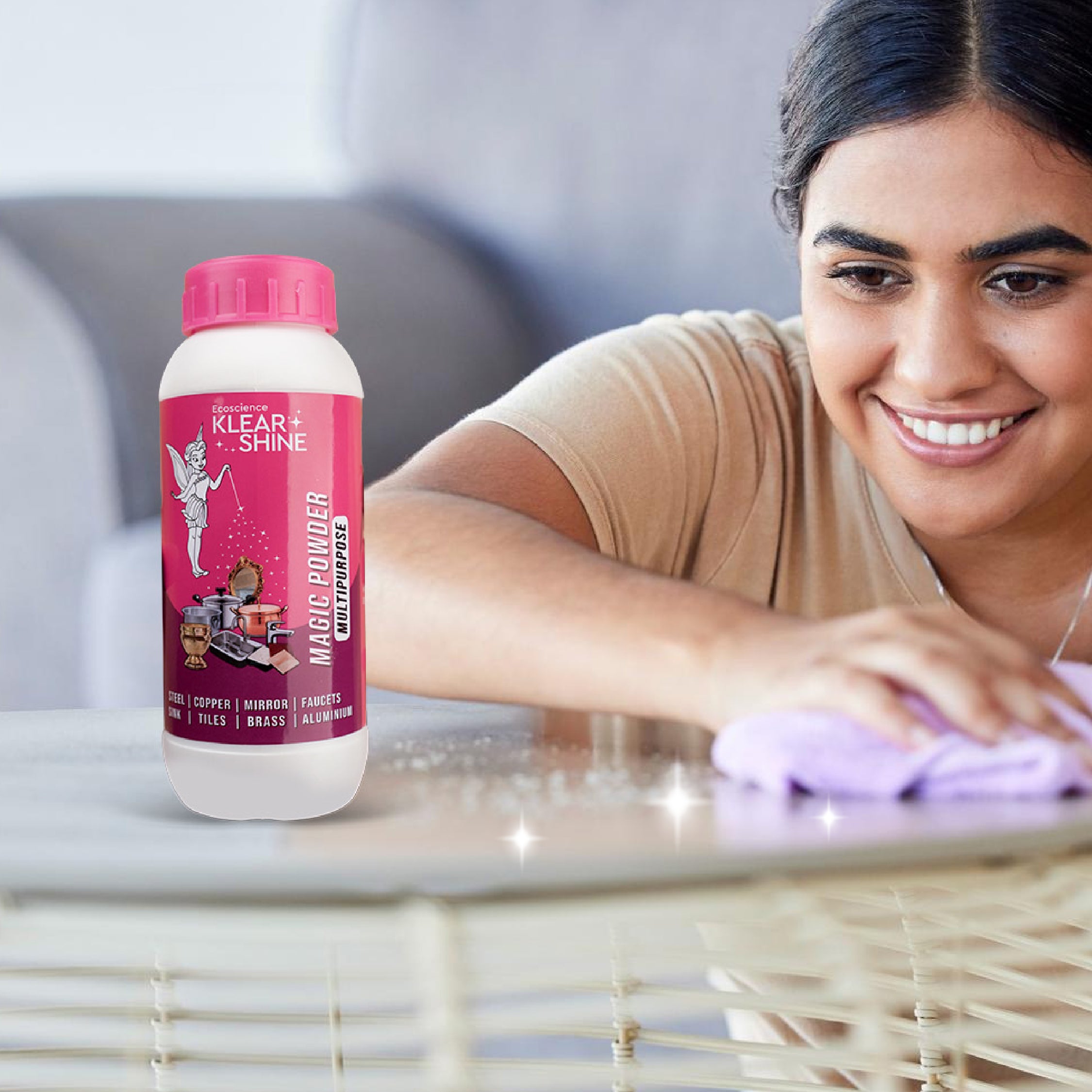 Klear Shine Magic Cleaner All purpose cleaner for Kitchen ware, Copper, Stainless Steel, Brass Shine Powder for Puja Utensils(Pack of 2)