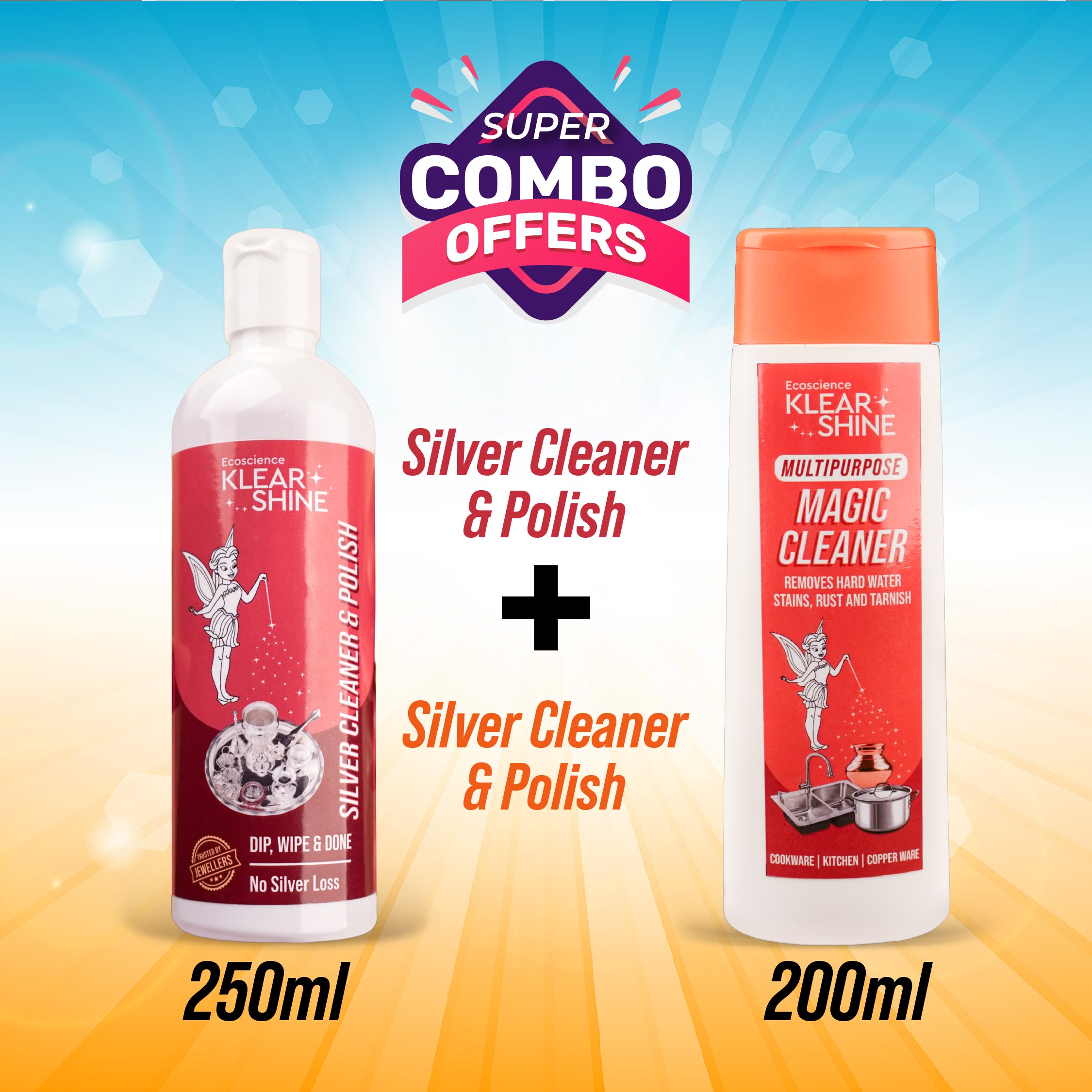 KlearShine Ultimate Cleaning Combo – Instant Tarnish Cleaner & Multipurpose Hard Water Stain Remover